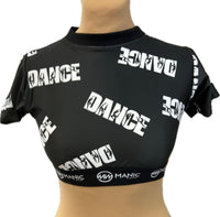 Manic Dance Crop Top Black-White Large Logo