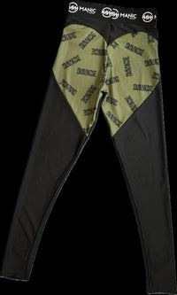 Manic Dance Leggings Black-Camo Heart Booty Small Logo