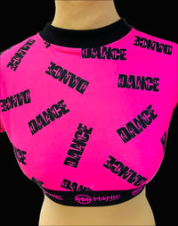 Manic Dance Crop Top Lipstick-Black Small Logo