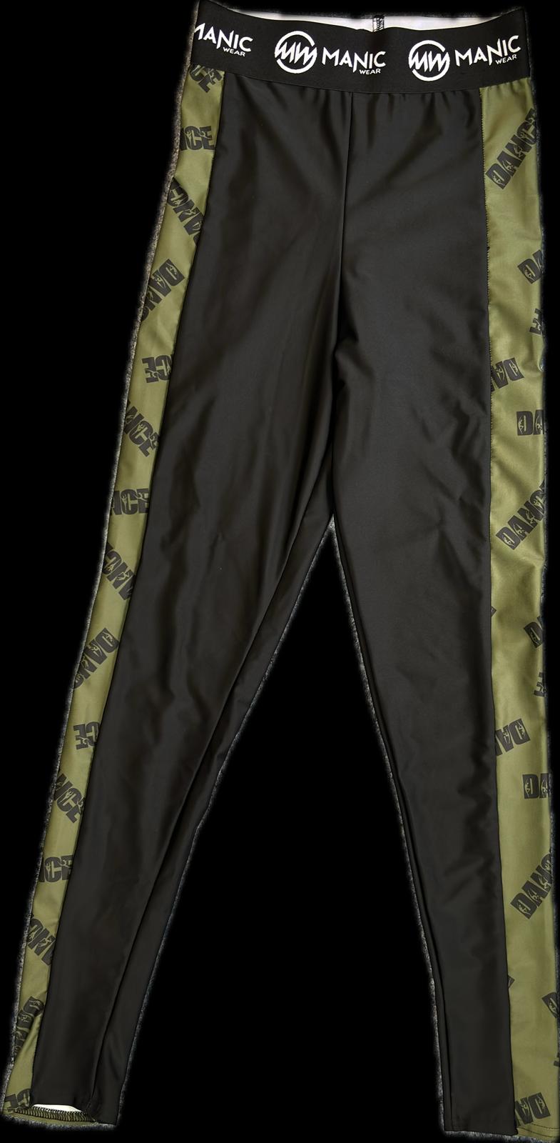 Manic Dance Leggings Camo Panel-Black Small Logo