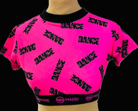 Manic Dance Crop Top Lipstick-Black Small Logo
