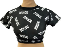 Manic Dance Crop Top Black-White Small Logo