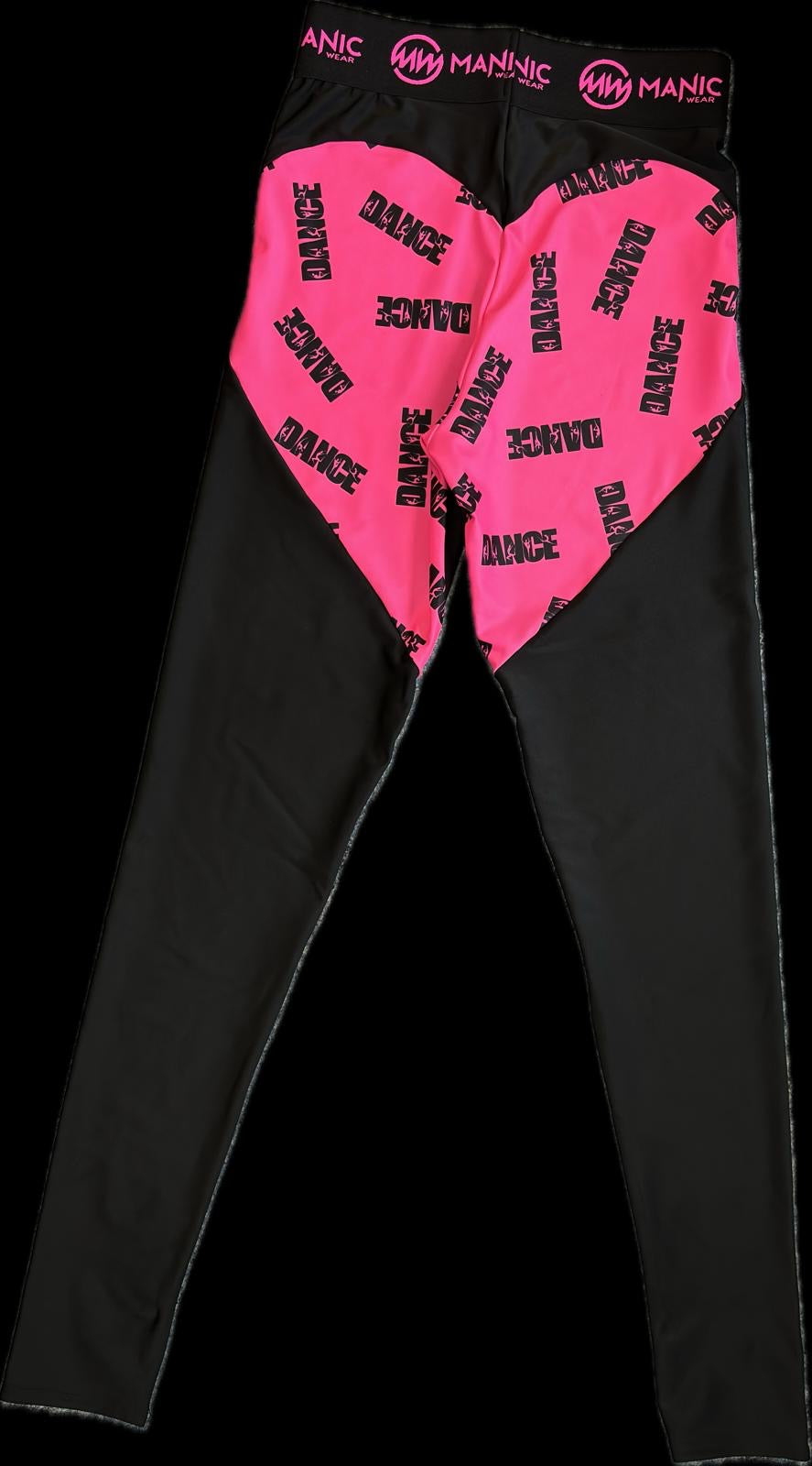 Manic Dance Leggings Black-Lipstick Heart Booty Small Logo