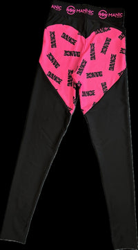 Manic Dance Leggings Black-Lipstick Heart Booty Small Logo