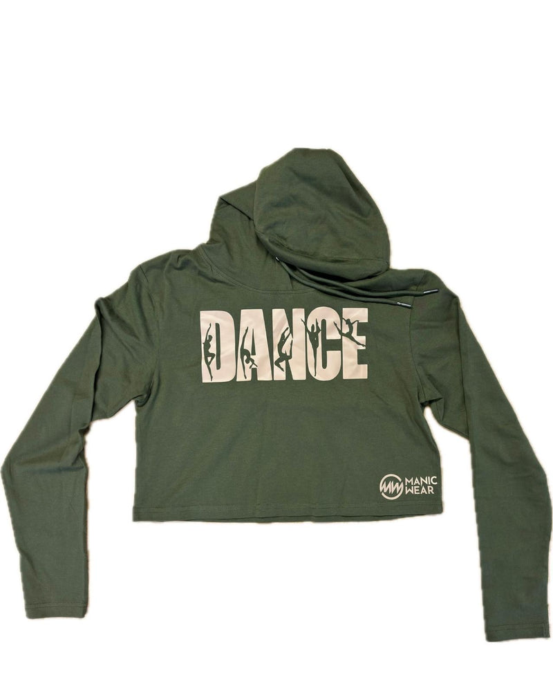 Manic Dance Hoodie Tee Olive-Latte