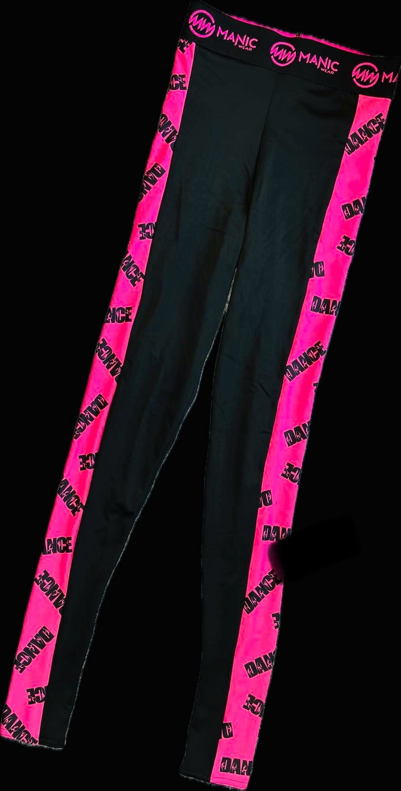 Manic Dance Leggings Lipstick Panel-Black Small Logo