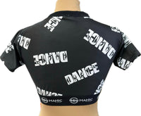 Manic Dance Crop Top Black-White Large Logo