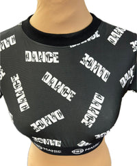 Manic Dance Crop Top Black-White Small Logo