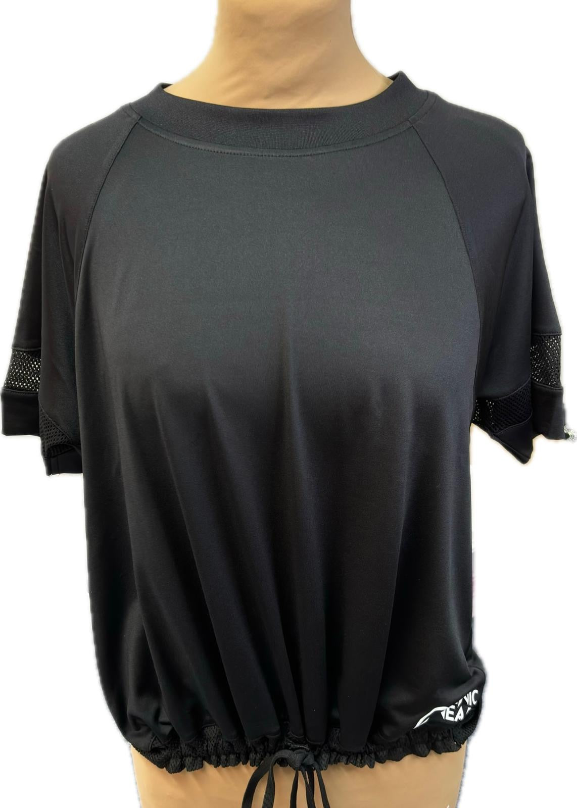 Manic Wear Drawstring Mesh Top Black-White