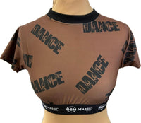 Manic Dance Crop Top Cappuccino-Black Large Logo