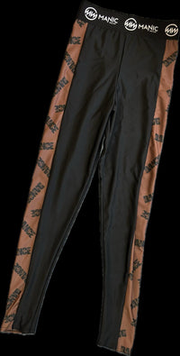 Manic Dance Leggings Cappuccino Panel-Black Small Logo