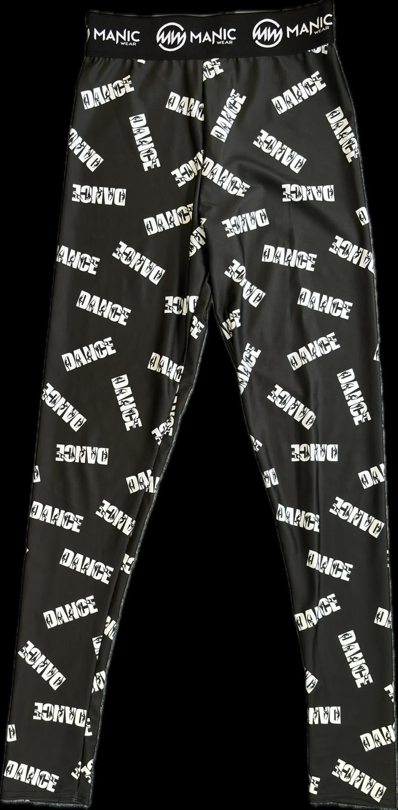 Manic Dance Leggings Black-White Small Logo