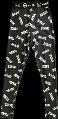 Manic Dance Leggings Black-White Small Logo