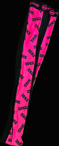 Manic Dance Leggings Lipstick Panel-Black Small Logo