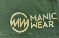 Manic Wear Crop Tee Olive-Gold Reflective Logo