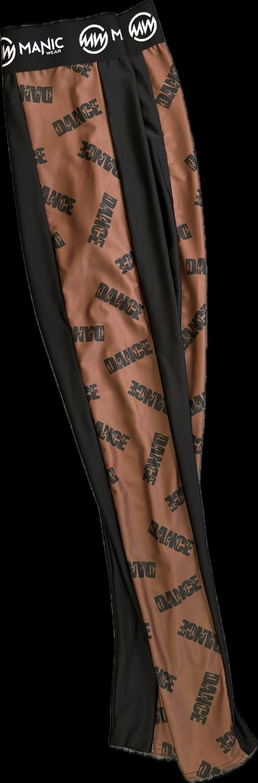 Manic Dance Leggings Cappuccino Panel-Black Small Logo
