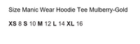 Manic Wear Hoodie Tee Mulberry-Gold Reflective Logo