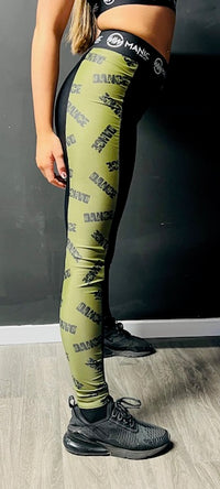 Manic Dance Leggings Camo Panel-Black Small Logo