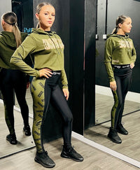 Manic Dance Leggings Camo Panel-Black Small Logo