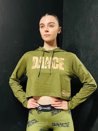 Manic Dance Hoodie Tee Olive-Latte