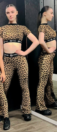 Manic Wear Flare Leggings-Jazz Pants Panther Print