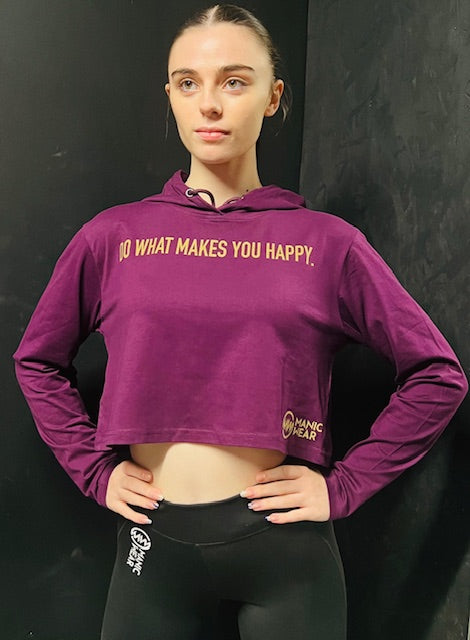 Manic Wear Hoodie Tee Mulberry-Gold Reflective Logo
