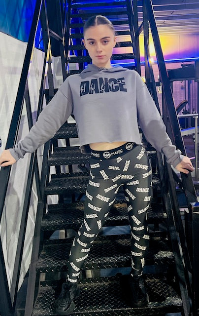 Manic Dance Leggings Black-White Small Logo