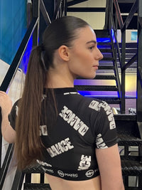 Manic Dance Crop Top Black-White Large Logo