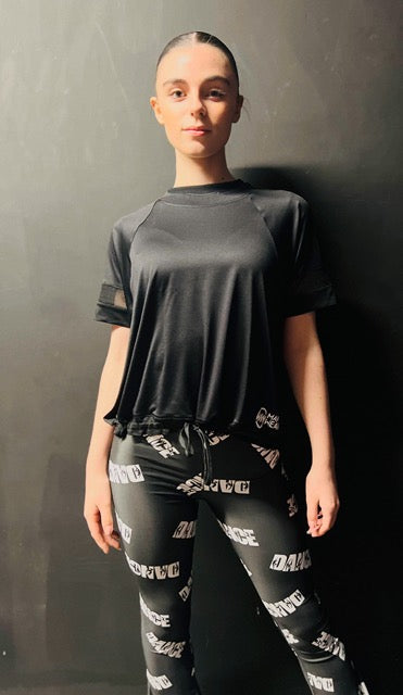 Manic Wear Drawstring Mesh Top Black-White