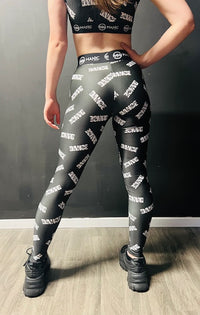 Manic Dance Leggings Black-White Small Logo