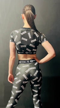 Manic Dance Crop Top Black-White Small Logo