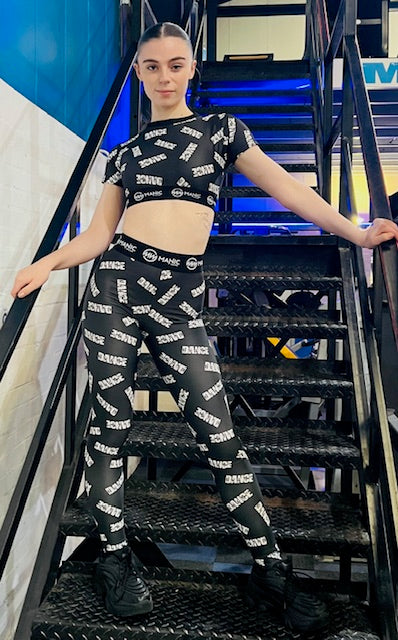 Manic Dance Crop Top Black-White Small Logo