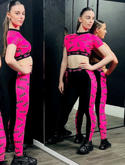 Manic Dance Crop Top Lipstick-Black Small Logo