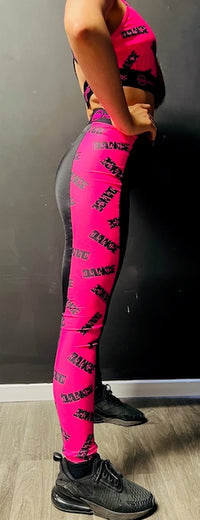 Manic Dance Leggings Lipstick Panel-Black Small Logo