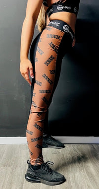 Manic Dance Leggings Cappuccino Panel-Black Small Logo