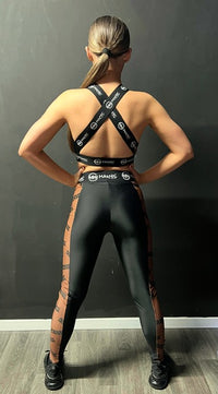 Manic Dance Leggings Cappuccino Panel-Black Small Logo