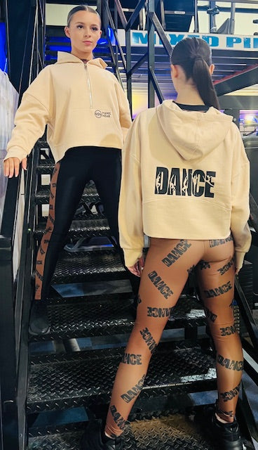 Manic Dance Hoodie Latte-Black