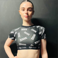 Manic Dance Crop Top Black-White Small Logo