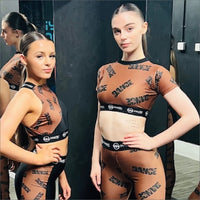 Manic Dance Crop Top Cappuccino-Black Large Logo