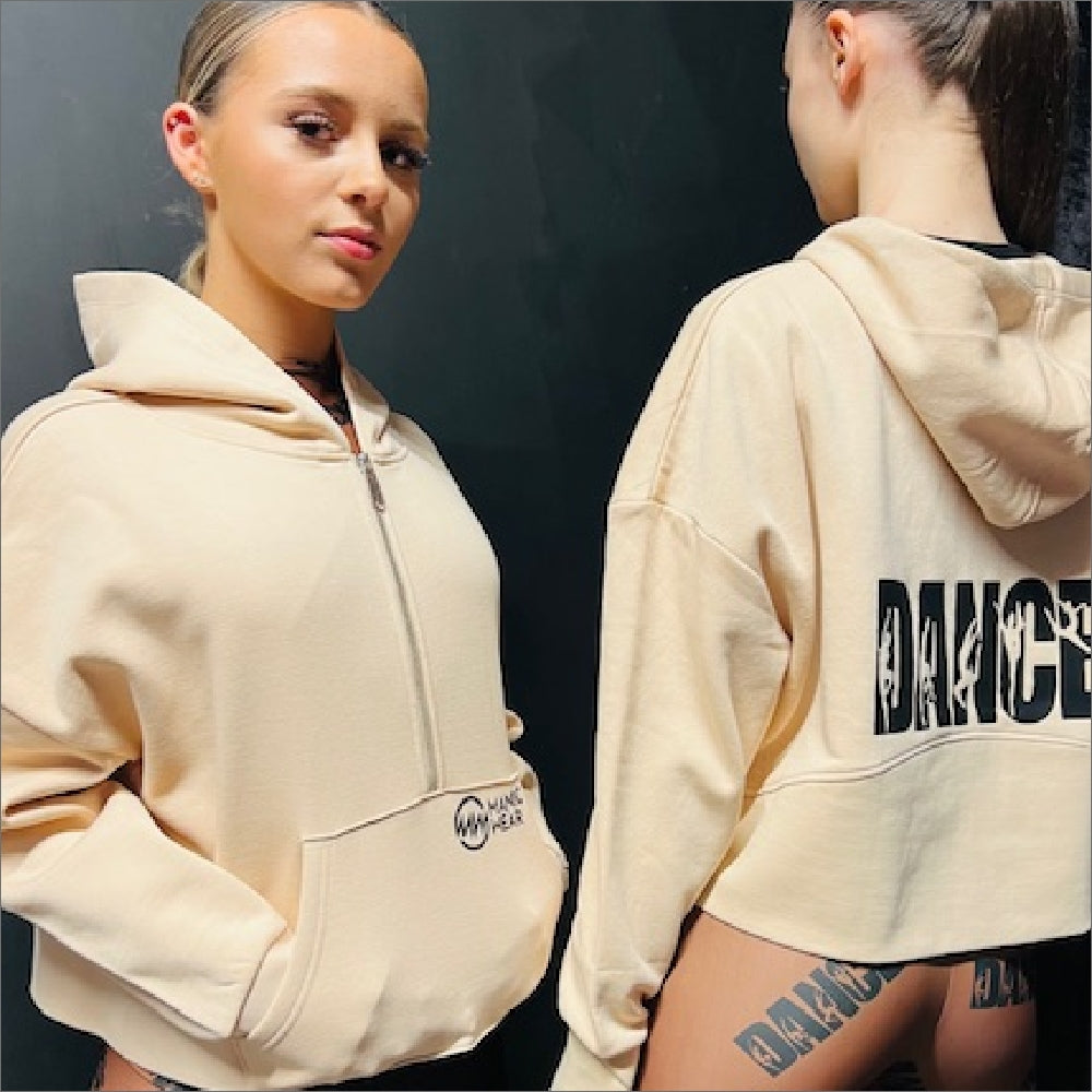 Manic Dance Hoodie Latte-Black