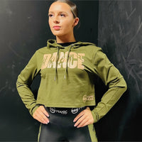 Manic Dance Hoodie Tee Olive-Latte