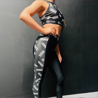 Manic Dance Leggings Black Panel-White Small Logo
