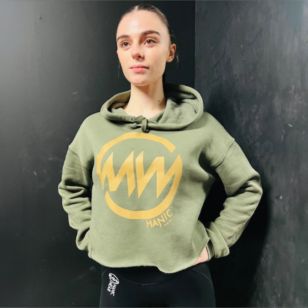 Manic Wear Hoodie Camo Green Gold Reflective Logo