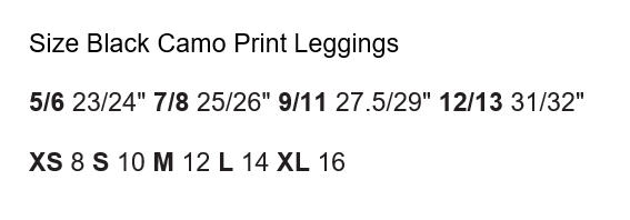 Manic Wear Leggings Black Camo Print