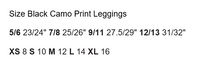 Manic Wear Leggings Black Camo Print