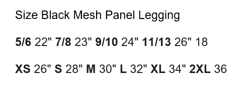 Manic Wear Black Mesh Panel Legging