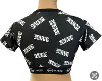 Manic Dance Crop Top Black-White Small Logo