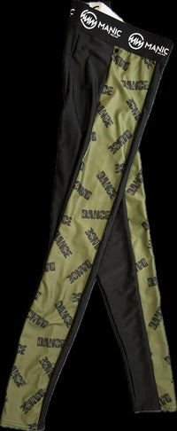 Manic Dance Leggings Camo Panel-Black Small Logo