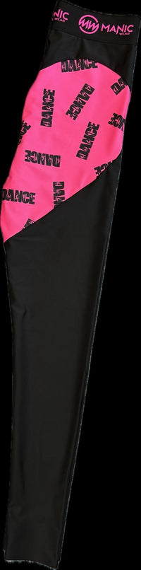 Manic Dance Leggings Black-Lipstick Heart Booty Small Logo