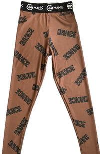 Manic Dance Leggings Cappuccino-Black Large Logo